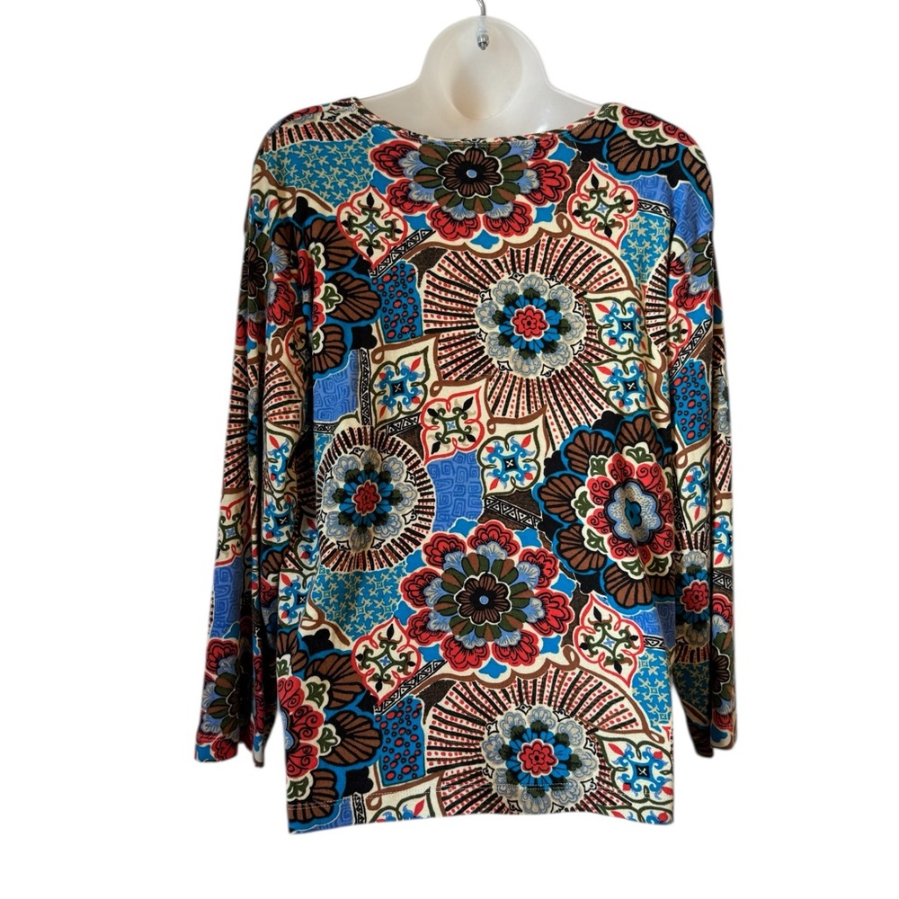 Chico's Colorful Cotton Top SIZE: 1X #B - Picture 4 of 6